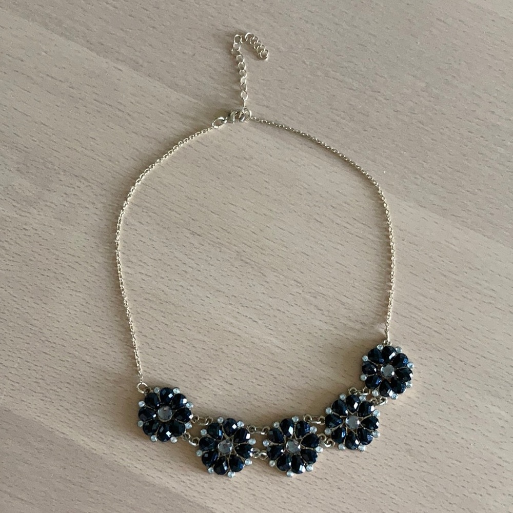 Black floral necklace